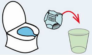 ごみをトイレに流さない