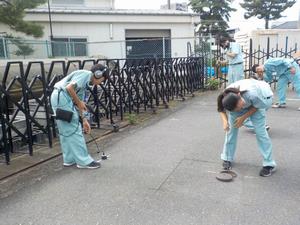 音聴棒での漏水検査