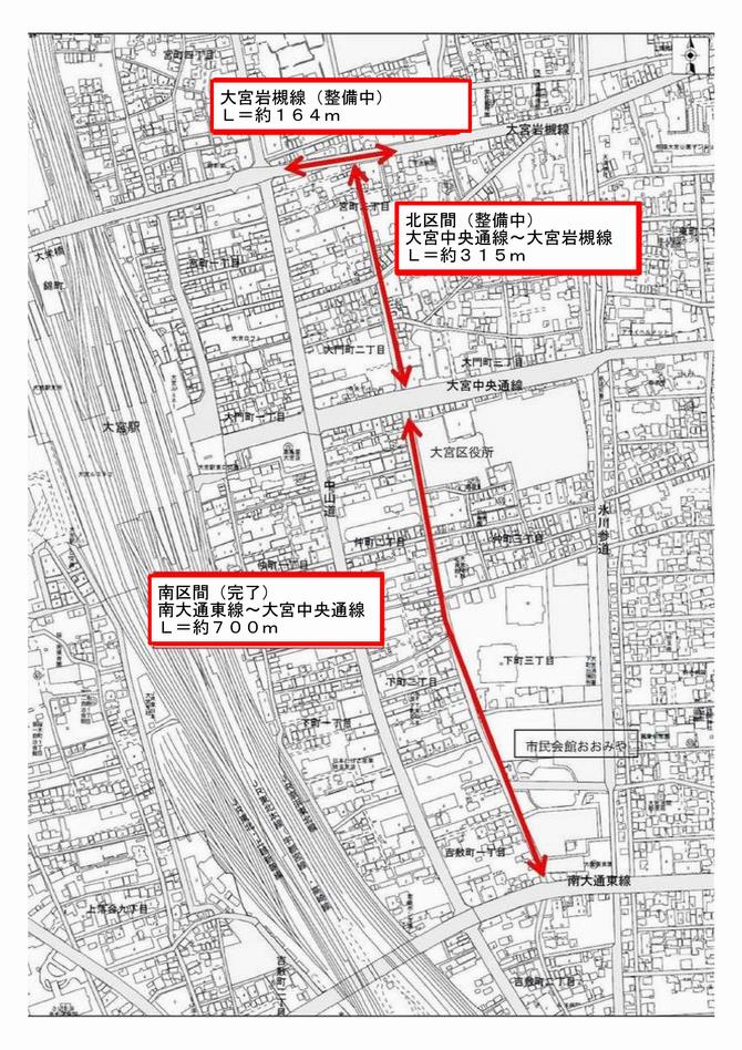 氷川緑道西通線案内図