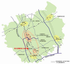 南与野駅西口地区の位置