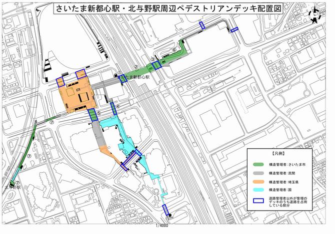 さいたま新都心駅・北与野駅周辺ペデストリアンデッキ