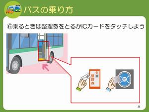バスの乗り方の説明スライド