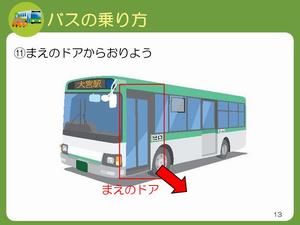 バスの乗り方の説明スライド