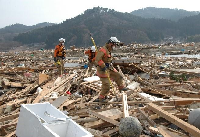 災害現場の画像