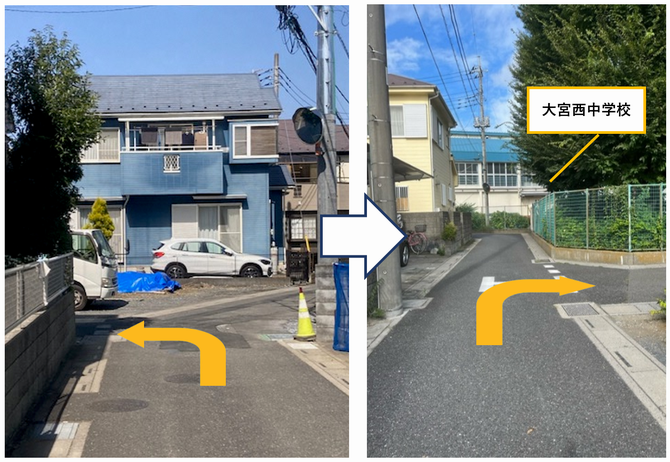 大宮西中学校東側
