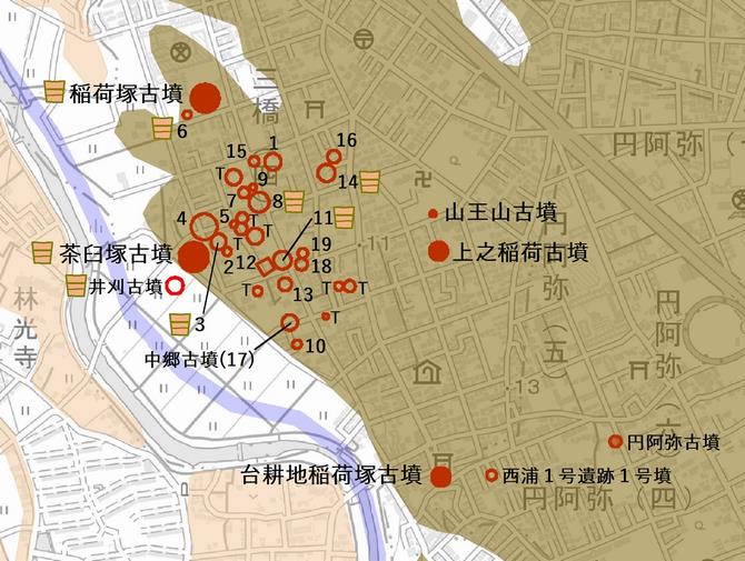 側ヶ谷戸古墳群地図