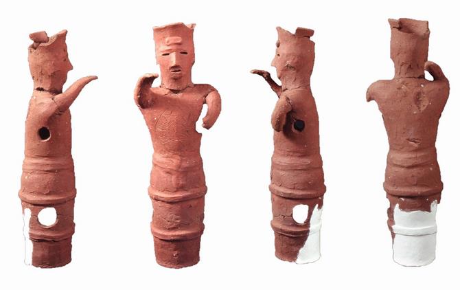 古墳 副葬品 車輪石 腕輪 威儀具 埴輪 はにわ 勾玉 発掘 出土 骨董 古美術 古墳期 伝群馬県伊勢崎市波志江町周辺出土 巫女埴輪 頭部 検