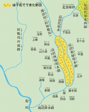 水田になった鴻沼（開発された後）