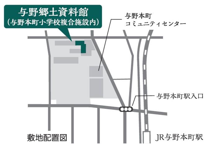 与野郷土資料館敷地配置図