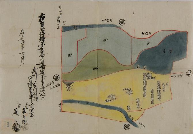 上落合村絵図