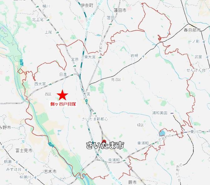 側ヶ谷戸貝塚所在地