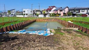 水没保存中の調査区