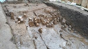 斜面部上方遺物出土状況