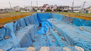 ブルーシートでの養生2
