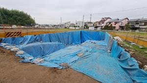 ブルーシートでの養生3