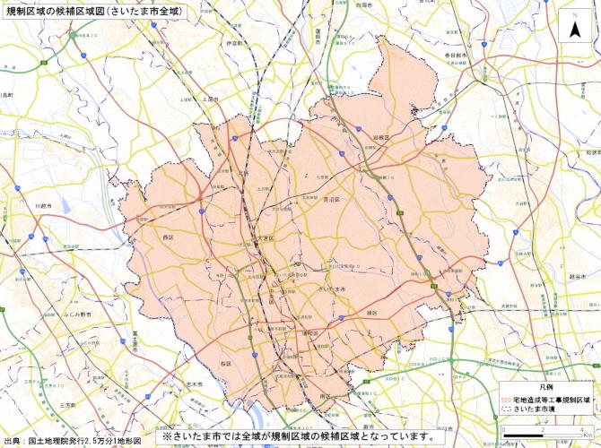 規制区域の候補区域図