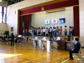 音楽朝会の市長