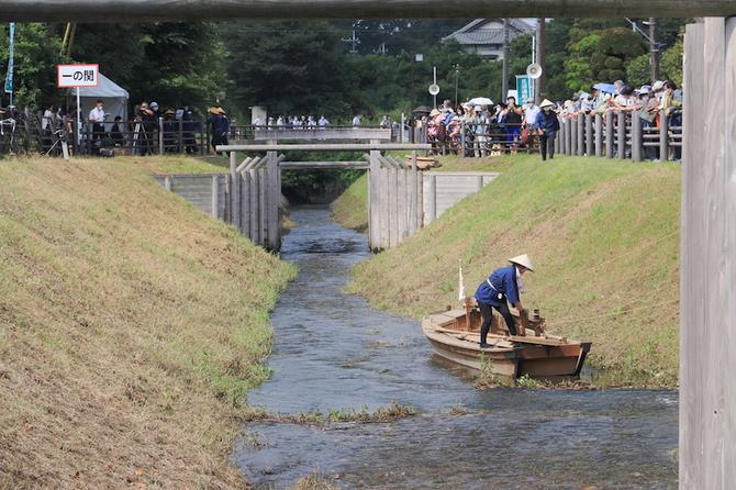 見沼通船堀閘門開閉実演