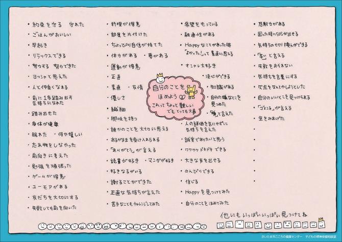 自分のことを褒めようリスト
