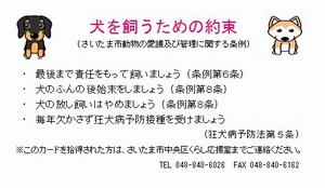 愛犬カード見本（裏面）