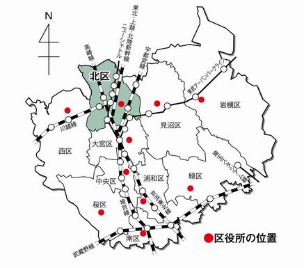 北区の位置図