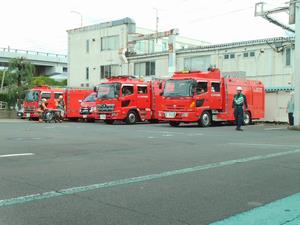 化学車も訓練参加
