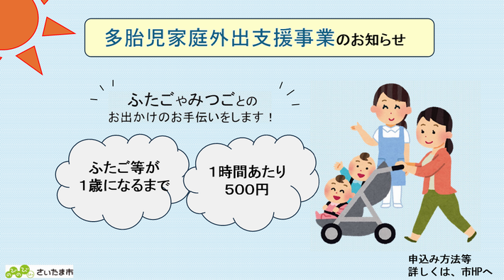 多胎児家庭外出支援事業の画像