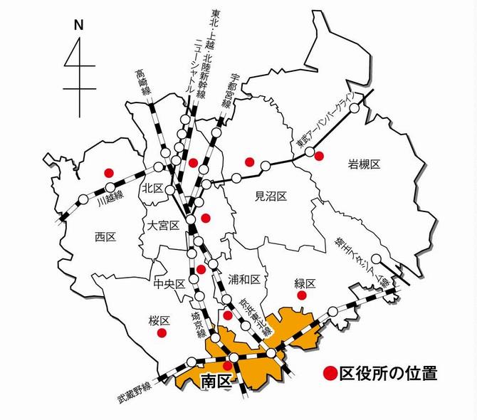 南区の位置図