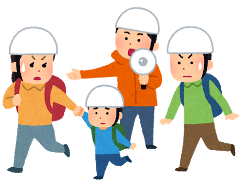 避難訓練のイラスト
