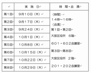 日程表