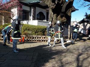 北浦和分団による放水活動